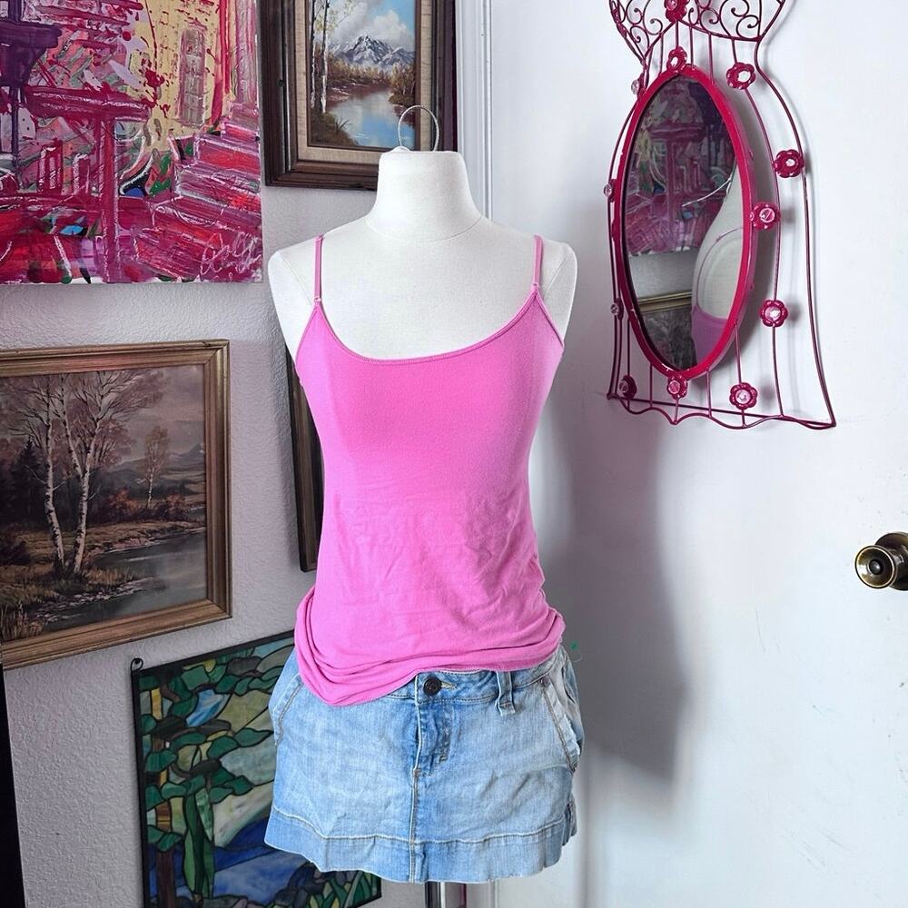 active basic dark pink plain tank top